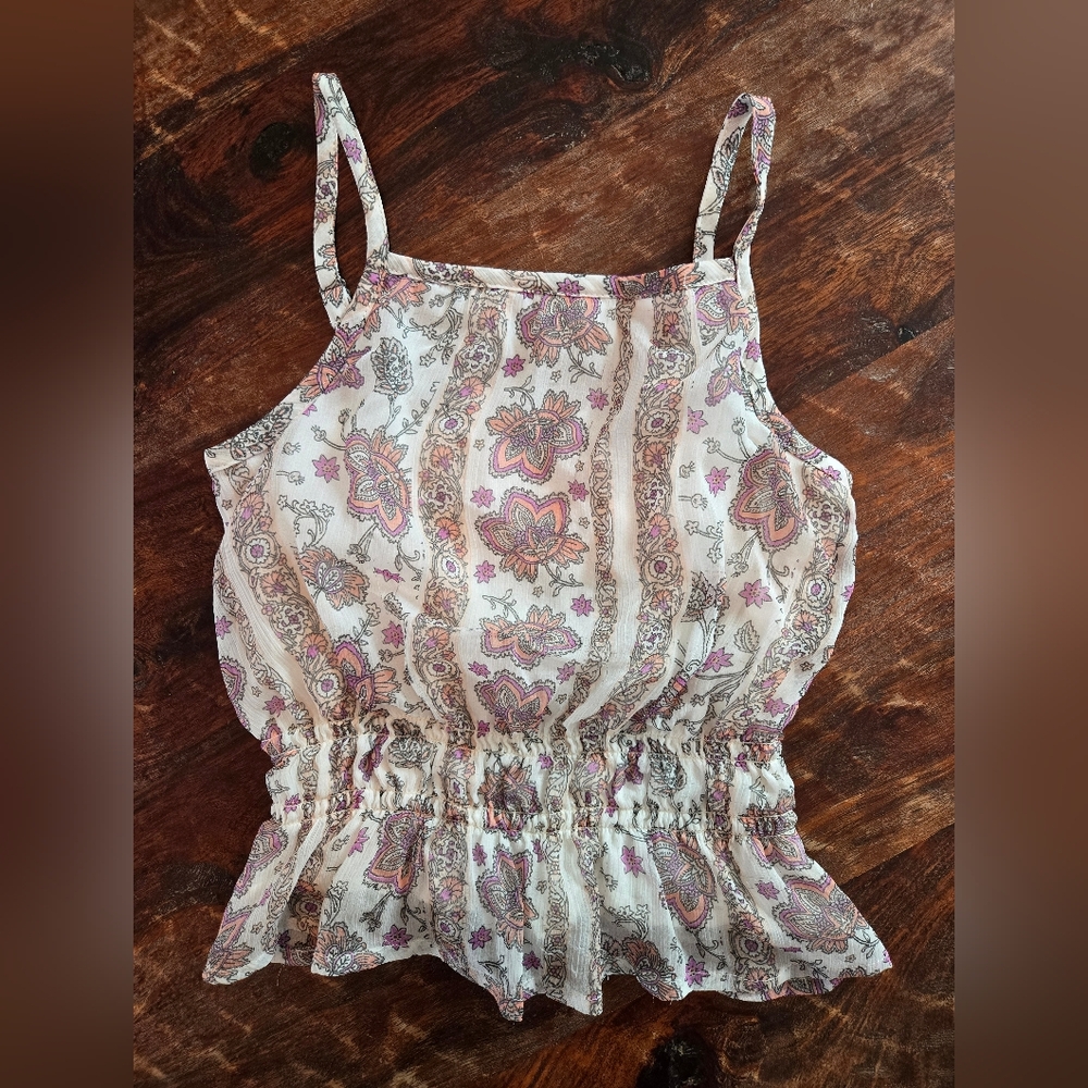 Abercrombie Kids Paisley Camisole in Cream and Pink